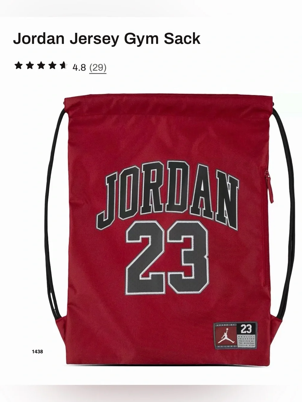 *new* Jordan Red and Black Jersey Gym Sack
